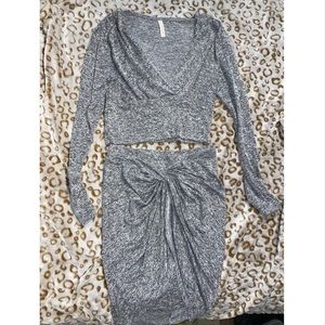 Gray 2 piece skirt outfit